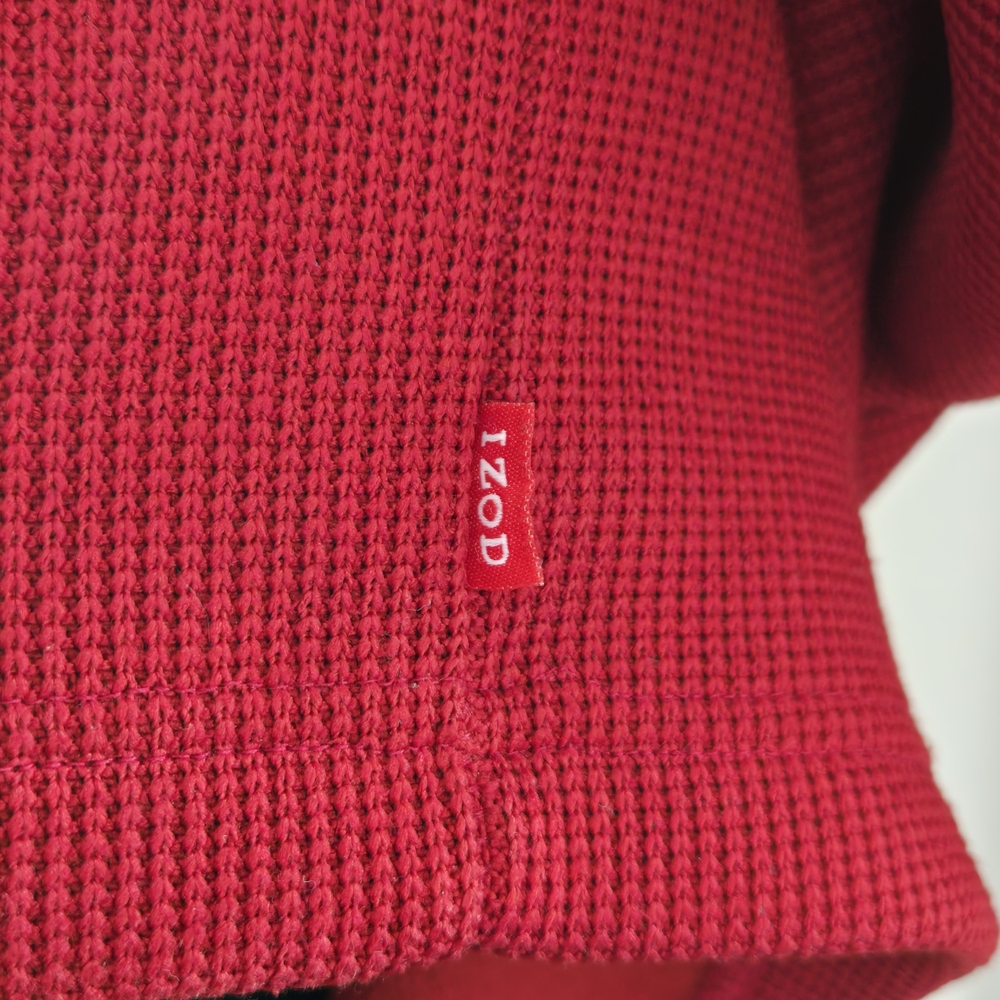 Izod Men's Red Zip Up Sweater - Picture 11 of 13